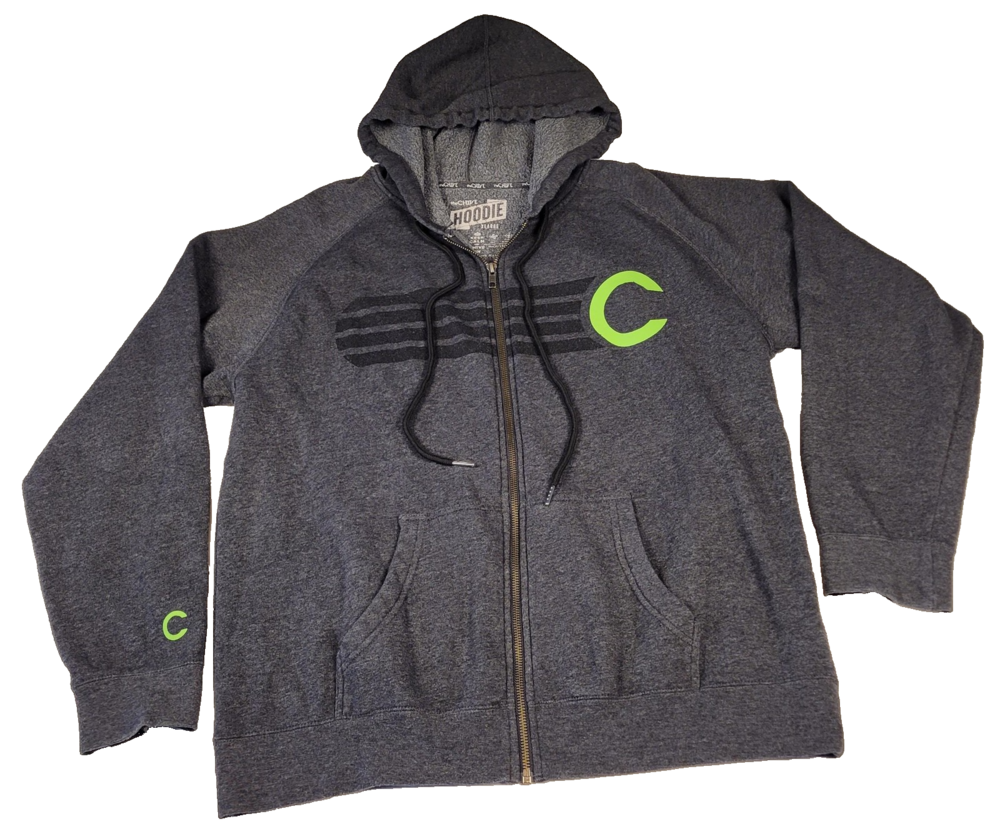 theCHIVE Mens XL Full Zip Up Hoodie Dark Heather Gray KCCO Graphic Sweatshirt